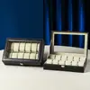 Caja de Almacenamiento y Exhibición de Relojes Transfronteriza, Elegante Caja de Relojes de Cuero a Prueba de Polvo, Caja de Relojes al por Mayor del Fabricante, Exhibición de Joyas