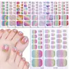 Fábrica Zhengxiang personalizado OEM polvo de cebolla cielo estrellado floreciente aurora pegatinas para uñas de los pies uñas de los pies de dama pegatinas para uñas ODM