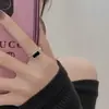 Anel de Dedo Indicador com Corrente em Prata Esterlina S925 e Ágata Negra para Mulheres Design de Nicho Fashionável Estiloso 2025 Novo Tendência Ajustável