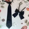 Corbata JK de Color Sólido para Mujer Sin Sarga Básica para Camisa Escolar Combinable Corbata Lazo Rojo Vino Café