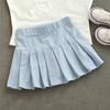 Vestido de Verão para Menina Saia Curta Estilo Western de Bebê Infantil Personalizado Tendência Marca Estilo Coreano Amor Versátil Saia Plissada Saia de Princesa