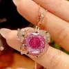 Nuevo Producto Más Vendido: Collar Zhuang Shengsheng Jewelry Rosa Simulado Corte Rosa Verde Para Leopardo Vintage Oro Rosa con Piedra Principal de 14 mm