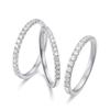 Anillo de Cola para Mujer de Plata Esterlina S925 de una Fila de Diamantes Anillo de Cola Moderno Elegante Trendy Estilo Popular Ins Lujo Accesible Normcore Dos Colores