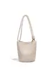 Bolso Tejido Nuevo Color Sólido Piel Suave Hecho a Mano Bolso Cubo Versátil Simple de Gama Alta Bolso de Hombro Cruzado Tote