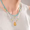 Collar de Perlas con Colgante de Calabaza, Accesorios para Mujer, Diseño de Nicho de Lujo Ligero, Cadena Larga de Joyería de Nuevo Estilo Chino de Gama Alta