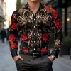Nueva camisa de manga larga estampada para hombre, moda de lujo ligero, tacto de alta gama, tops de talla grande para AliExpress y Amazon