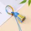 Anillo con Hebilla de Borla Corta Gruesa Estilo Tíbet Accesorio para Bolso DIY Colgante Tejido a Mano Pequeño Adorno Estilo Chino