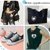 Parche Bordado Corazón Labios Blanco y Negro Estilo Punk Calavera Ojos Personalizado Parche Bordado por Computadora Parche Decoración para Ropa