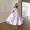 Vestidos de Noiva Transfronteiriços 2026 Novos Modelos Aliexpress Amazon Ombro Só Cetim Comprimento Médio Vintage Vestidos Femininos Atacado