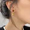 Poesía Flotante Nuevo Estilo Chino Ojo de Tigre Perla Calabaza Vintage Pendientes Pendientes de Año Nuevo de Gama Alta Tendencia Nacional Pequeño