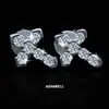 Pendientes de Plata de Ley S925 Cruz Completa de Diamantes Pendientes para Mujer de Diamante Mosan Plata de Ley Modernos Distintivos Pendientes de Moissanita