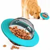 Juguete Alimentador Lento para Perros con Forma de OVNI, Tazón Rompecabezas Interactivo Dispensador de Premios para Perros