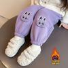 Pantalones de chándal de forro polar para niñas, pantalones de otoño e invierno 2025, nuevo estilo para niños, pantalones deportivos gruesos y cálidos, pantalones para bebé niña