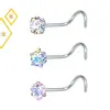 Brinco de Nariz Lateral Cravejado com Zircônia AAA e Strass Estilo Europeu e Americano E-commerce Transfronteiriço Amazon Fonte de Joias para Piercing Atacado