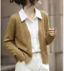 FALINDA STUDIO top de malha estilo duas peças para mulheres, casual e modelador, camisa de linho com mangas compridas, cardigã POL0