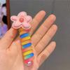 Meninas Rolo Linha Telefônica Anel de Cabelo Dos Desenhos Animados Flor Arco Criativo Doce Rabo de Pônei Linha Telefônica Enrolamento Corda de Cabelo