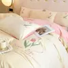 Conjunto de Roupa de Cama de Veludo de Leite Quatro Peças Inverno Veludo Coral Espessado Folha de Cama Outono e Inverno Capa de Edredom Saia de Cama Conjunto de Três Peças Roupa de Cama