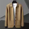 Recomendación popular: Cárdigan de punto simple y elegante con cuello, suéter para hombre, directo del fabricante