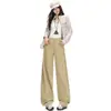 Venta Directa de Fábrica Jeans Marrones de Pierna Curva para Mujer Otoño/Invierno 2026 Diseño Holgado con Sentido del Estilo Pantalones de Pierna Ancha para Alargar la Figura