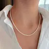 Zhao Lusi Xu Yan Xu Me Mismo Estilo Deslumbrante Collar de Perlas Blancas Australianas Xiaomi Cadena para Clavícula Apilable de Otoño e Invierno para Mujer