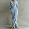 Vestido sencillo de color liso estilo francés, nueva colección de otoño, moda europea y americana transfronteriza para mujer, elegante y sofisticado vestido de noche