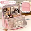 Bolsa de Maquiagem Vertical Pode Pendurar na Mala Feminina Grande Capacidade para Viagem Passeio Viagem de Negócios Impermeável Portátil com Divisórias
