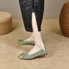 Zapatos Planos para Mujer 2024 Nuevo Estilo Chino Lazo Combinación de Colores Zapatos de Boca Baja Suela Suave Superficie Suave Zapatos de Ballet