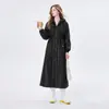 Capa de chuva EVA para adultos com ajuste na cintura integrada ao patinete elétrico capa de chuva à prova de tempestade para corpo inteiro portátil estilo longo para uma pessoa