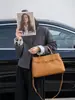 Togo piel de vaca de primera capa bandolera oblicua para mujer gran capacidad moda simple bolsa de compras multibolsillo bolsa de trabajo piel suave