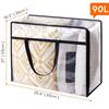 Bolsa de almacenamiento transparente con cremallera, gran capacidad, para guardar ropa, ropa de cama y juguetes.