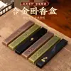 Caja de incienso estilo antiguo con diseños de nubes y lotos, quemador de incienso de aleación de cobre, caja de accesorios para incienso de imitación de cobre hueca