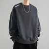 Sudadera para hombre 2025 otoño estilo americano holgada manga larga cuello redondo engrosada ropa deportiva pullover modelo moderno peso pesado