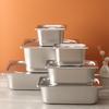 Pieza de Acero Inoxidable 304 Americano Anti-Compresión con Tapa Cuenca para Alimentos Plato de Buffet Americano Cuenca Europea