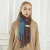 Bufanda Grande de Cuadros para Mujer Invierno al por Mayor Cachemir Cuadros Grandes Versión Europea Bufanda Cálida con Borlas Bufanda de Moda al por Mayor
