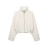 Comércio Exterior Transfronteiriço Estilo Europeu e Americano Roupas Femininas ZA AliExpress Mais Vendido Jaqueta Bomber com Gola Alta e Zíper