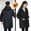 Ropa de Trabajo con Forro Polar para Otoño e Invierno, Overol Impermeable, Forrado de Polar para Hombres y Mujeres, Engrosado, Anti-Manchas, Resistente al Aceite, Delantal de Cocina, Mangas Largas