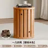 Banco Empilhável Banco Moderno para Mesa de Jantar Banco Redondo de Madeira Maciça Empilhável Estilo Novo Chinês Tronco Mesa de Centro Doméstico