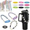 Accesorios Populares de la Copa Stanley Transfronterizos Anillo de Copa de Silicona Cuerda Portátil Nudo de Flor Correa de Mano Cuerda Cubierta para Vaso Stanley Cup