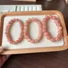 Pulseira de Contas de Jada de Seda Ouro Rosa Círculo Único Flores de Pessegueiro Enchimento Estilo Feminino Joias Design Simples Fornecimento Vivo