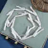 Perlas Barrocas de Rama de Árbol Iridiscente sin Perforar, Perlas Naturales de Forma Irregular, Hilo de Dos Puntas, 38cm, Aproximadamente 12 Piezas