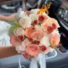 Ramo de Boda Novia Sosteniendo Foto de Boda Tulipán Certificado Flor Artificial Accesorios para Fotos Día de San Valentín Chino Estación Independiente