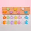 Color Caramelo Color Gelatina Transparente Corazón de Cinco Puntas Estrella de Cinco Puntas Luna Colgante DIY Accesorios Lindos Accesorios para Llaveros de Paisajismo
