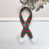 Bufanda Mini de Navidad Tejida Ajustada Flor Vino Muñeca Bufanda Pequeña Muñeca de Navidad Decoraciones de Muñeca