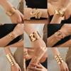 Joyería transfronteriza europea y americana Pulsera abierta lisa con sentido de diseño simple francés Nicho de joyería geométrica hueca retro