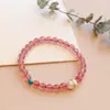 Pulseira de cristal de morango de cristal natural pérola de cristal novo nicho chinês luxo leve design original pulseira simples venda quente