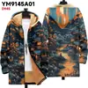 Chaqueta de Nuevo Estilo Transfronteriza con Patrones Multicolor, 25 Elementos, Cárdigan con Capucha y Cremallera, Abrigo de Algodón Polar Espeso de Invierno con Forro Amarillo