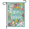 Bandera Decorativa de Jardín Nueva Primavera y Verano 2024, Doble Cara, Estampado Floral, Lino, Anti-Manchas, Bandera de Jardín Exterior