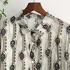 2026 Foto Real Otoño Nuevo Estilo Camisa Estampada Top Estampado Camisa Estampada Artística Francesa Top Versátil para Mujer