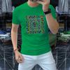 Camiseta de verano fina de seda de hielo de manga corta para hombre, con letras perforadas en caliente, ajustada, de media manga y cuello redondo, cómoda y transpirable.