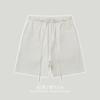 Mingqi 450g Algodão Puro Marca da Moda Shorts Camada Dupla de Fio Penteado Tom Terroso Comprimento do Joelho Estilo Vintage Pesado da Moda Unissex